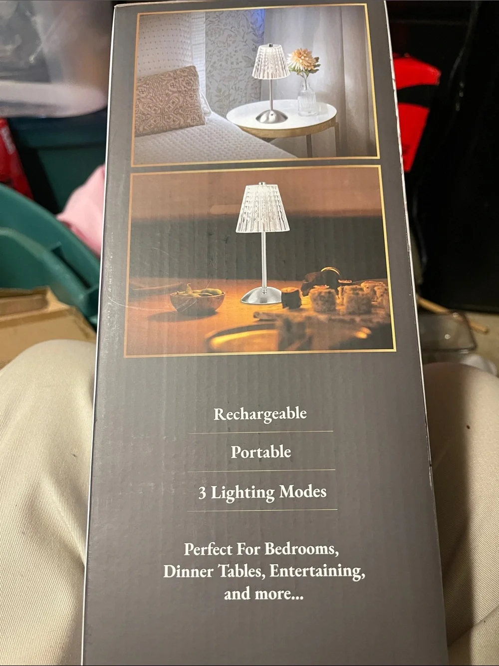 NIB The Addison Rechargeable Silver Table Lamp